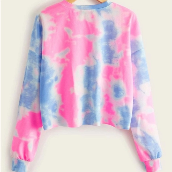 NEW Boutique! Pink & Blue Tie Dye Top. - Picture 2 of 3